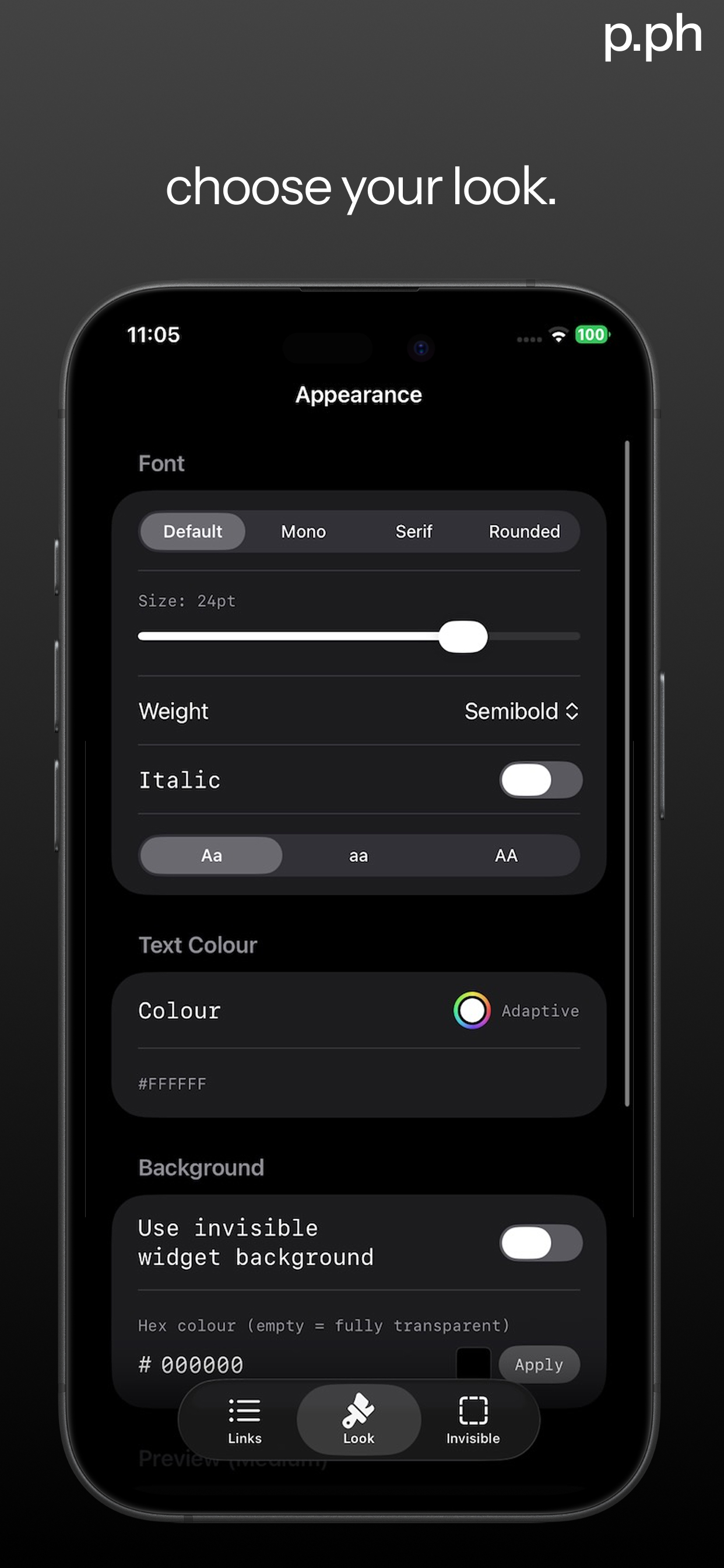 plain.phone customisation